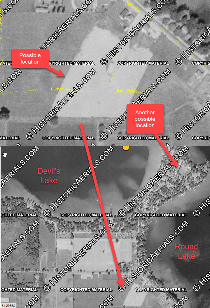 Geneva Beach Drive-In Theatre - 1955 Aerial Photo (newer photo)